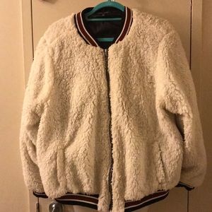 Light Weight white fuzzy jacket